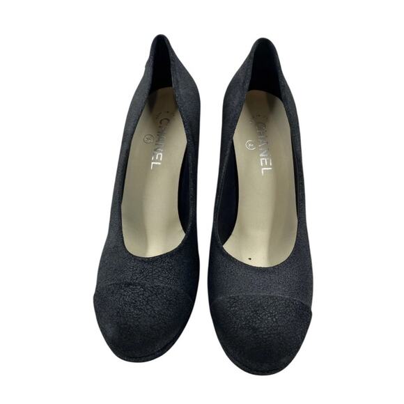 Chanel Pumps -Dark Charcoal/Black Size 40- Like New - Picture 4 of 9